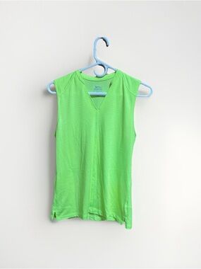 Slazenger Neon Green Sleeveless V-Neck Tank
